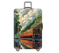 YJSZY Housse De Valise éPaisse Avec Fermeture éClair,Housse De Protection éLastique Anti-Rayures,Lavable Et Anti-PoussièRe Pour Valise Trolley De 18 à 32 Pouces,Luggage Cover (Voiture,S(18-21inch))