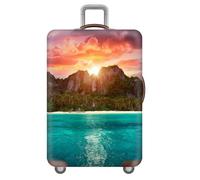 YJSZY Housse De Valise éPaisse Avec Fermeture éClair,Housse De Protection éLastique Anti-Rayures,Lavable Et Anti-PoussièRe Pour Valise Trolley De 18 à 32 Pouces,Luggage Cover (Paysage,S(18-21inch))