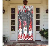 YJSZY Housse éLastique De Porte D'EntréE De NoëL,91 X 210 Cm,Rouge Rose Papillon Bonhomme De Neige éLan Christmas Door Cover,DéCoration De Porte pour FêTe De NoëL,DéCoration D'IntéRieur (Color 4，)