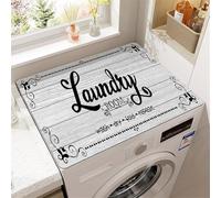 YJSZY Housse pour Lave-Linge Et SèChe-Linge,Tapis De Protection pour Lave-Linge,Absorbantes,à SéChage Rapide,AntidéRapantes Et DéCoupables Mat pour RéFrigéRateur,Buanderie,Cuisine (50 x50 cm,Gris)