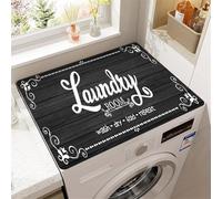 YJSZY Housse pour Lave-Linge Et SèChe-Linge,Tapis De Protection pour Lave-Linge,Absorbantes,à SéChage Rapide,AntidéRapantes Et DéCoupables Mat pour RéFrigéRateur,Buanderie,Cuisine (50 x50 cm,Noir)