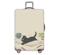 YJSZY Housse Valise,Housse Protection Valise Trolley éLastique,Lavable Anti-Rayures Luggage Cover,Avec Fermeture éClair,Pour Valises De 18 à 32 Pouces,Convient Aux Enfants Adultes (Chat,M(22-24inch))