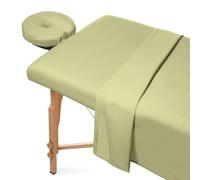 YJSZY Parure De Draps 3 Pièces en Microfibre pour Table De Massage Drap-Housse Drap Plat Et Housse pour Têtière Massage Salon De Beauté Spa Salon De Coiffure Table Sheet Bed Cover (Vert,80 x 185 cm)