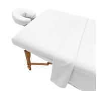 YJSZY Parure De Lit 3 PièCes en Microfibre pour Table De Massage,Drap Housse pour Table Massage,Housse De Lit Facial De Qualité SupéRieure-Drap Plat,Draphousse,Housse pour TêTièRe (Blanc,80 x 185 cm)