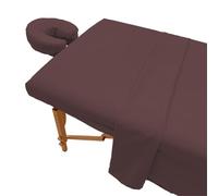 YJSZY Parure De Lit 3 PièCes en Microfibre pour Table De Massage,Drap Housse pour Table Massage,Housse De Lit Facial De Qualité SupéRieure-Drap Plat,Draphousse,Housse pour TêTièRe (Brun,90 x 191 cm)