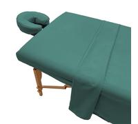 YJSZY Parure De Lit 3 PièCes en Microfibre pour Table De Massage,Drap Housse pour Table Massage,Housse De Lit Facial De Qualité SupéRieure-Drap Plat,Draphousse,Housse pour TêTièRe (Vert,80 x 185 cm)