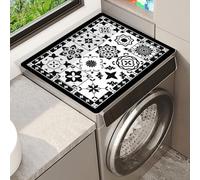 YJSZY Tapis De Machine à Laver à Motif Papillon,en Silicone à SéChage Rapide,Tapis De Machine à Café Animal,Convient pour La Cuisine Et La Buanderie SèChe-Linge Housse Protection (50 x60 cm,Noir)