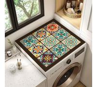 YJSZY Tapis De Machine à Laver Style RéTro EuropéEn à Motif Carrelage, SéChage Rapide, AntidéRapant,pour Plan De Travail, pour Lave-Linge Et SèChe-Linge dans La Buanderie Housse (40 x50 cm,Color 1)