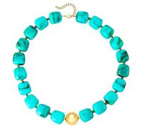 YJTSWDXY Collier de grosses perles pour femme, collier ras du cou tendance avec perles en acrylique, perles en résine Y2K, déclaration bohème, 16+2 inch, Acrylique, acrylique