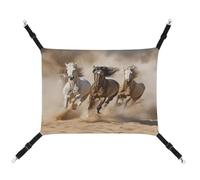 YJWANDL Hamac confortable pour animal de compagnie, trois chevaux qui courent, hamac pour chat, lit en toile pour petits chiens et chats, facile à installer et portable