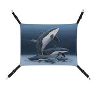 YJWANDL Hamac confortable pour animal domestique, motif famille de baleines, hamac pour chat, lit en toile pour petits chiens et chats, facile à installer et portable
