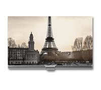 YJWANDL Porte-cartes de visite, étui pour cartes de visite en aluminium imprimé Paris Étui pour cartes professionnel de qualité supérieure, style, Style :
