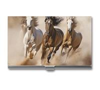 YJWANDL Porte-cartes de visite, trois chevaux qui courent en aluminium, étui de poche pour cartes de crédit, étui à cartes de qualité supérieure, style, Style :