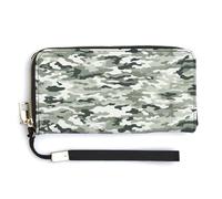 YJWANDL Portefeuille en cuir synthétique, imprimé camouflage blanc, portefeuille long pour femme, portefeuille à main avec porte-cartes pour femme, style, 20 x 10,5 cm, moderne, Style :, 20.0*10.5cm,