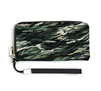 YJWANDL Portefeuille long en cuir synthétique, imprimé camouflage à rayures tigrées pour femmes, portefeuille à main avec porte-cartes pour femme, style, 20 x 10,5 cm, moderne, Style :, 20.0*10.5cm,