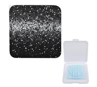 YJWANDO Boîte de rangement compacte pour masque - Imprimé noir et blanc - Léger et portable - Support de masque en polypropylène - Idéal pour tous les types de masques, Boîte de rangement pour masque,