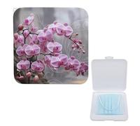 YJWANDO Boîte de rangement compacte pour masque, imprimé orchidée, légère et portable, support de masque en polypropylène, idéale pour tous les types de masques, Boîte de rangement pour masque,