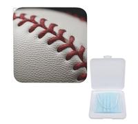 YJWANDO Boîte de rangement compacte pour masque, motif dentelle de baseball, boîte de masque portable légère et portable en polypropylène, idéale pour tous les types de masques, Boîte de rangement