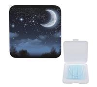 YJWANDO Boîte de rangement compacte pour masque, motif lune nocturne, légère et portable, support de masque en polypropylène, idéale pour tous les types de masques, Boîte de rangement pour masque,