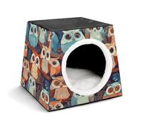YJWANDO Capsule Pet Nest, Anime Hibou Print Cozy Space Capsule Lit pour animal domestique Lit pour animal domestique Petit lit pour animal domestique Idéal pour les petits chats et chiens