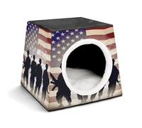 YJWANDO Capsule Pet Nest, lit pour animal domestique imprimé des forces armées américaines confortable motif capsule espace lit pour animal domestique petit lit pour animaux de compagnie idéal pour