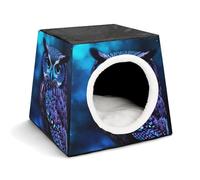 YJWANDO Capsule Pet Nest Lit pour animal domestique Motif hibou Bleu