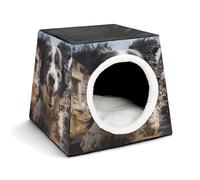 YJWANDO Capsule Pet Nest, Pastor Border Collie Print Cozy Space Capsule Lit pour animal domestique Petit lit pour animal domestique Idéal pour les petits chats et chiens