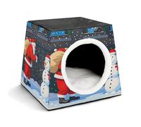YJWANDO Capsule Pet Nest, Take A Photo of The Snowman Print Cozy Space Capsule Design Capsule Lit pour animal domestique Petit lit pour animal domestique Idéal pour les petits chats et chiens