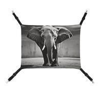 YJWANDO Hamac pour animal de compagnie, imprimé éléphant noir et blanc, confortable hamac pour animaux de compagnie en toile respirante pour chats et petits chiens, réglable et portable