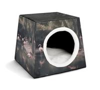 YJWANDO Lit pour animal domestique avec motif capsule - Motif flamant rose - Idéal pour les petits chats et chiens