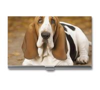 YJWANDO Porte-cartes de visite, étui en métal léger imprimé Basset Hound - Porte-cartes en aluminium, Style :