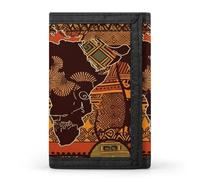 YJWANDO Porte Feuille à Trois Volets, Porte Carte Africaine Motif Ethnique Imprimé avec Plusieurs Fentes, Portefeuille Élégant Pratique Durable Moderne