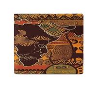 YJWANDO Portefeuille en cuir PU, carte africaine motif ethnique imprimé portefeuille avec plusieurs fentes portefeuille élégant portefeuille pratique portefeuille durable portefeuille moderne, style,