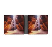 YJWANDO Portefeuille en cuir PU, portefeuille imprimé Antelope Canyon avec plusieurs fentes portefeuille élégant portefeuille pratique portefeuille durable portefeuille moderne, style, taille unique,