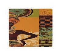 YJWANDO Portefeuille en cuir PU, portefeuille imprimé femme africaine avec plusieurs fentes portefeuille élégant portefeuille pratique portefeuille durable portefeuille moderne, style, taille unique,