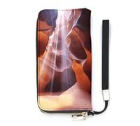 YJWANDO Portefeuille en cuir synthétique, imprimé Antelope Canyon pour femme, portefeuille long pour femme, style portefeuille, 20 x 10,5 cm, moderne, Style :, 20x10.5cm, Moderne