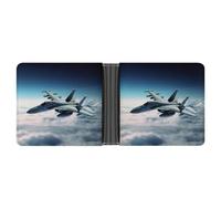 YJWANDO Portefeuille en cuir synthétique, portefeuille imprimé avions de combat avec plusieurs fentes portefeuille élégant et pratique, portefeuille durable, portefeuille moderne, style, taille