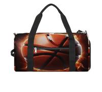 YJWANDO Sac de fitness, sac de sport imprimé basket-ball on feu, sac de sport, sac de sport, sac de gym, sac de gym avec compartiment à chaussures, style, taille unique, moderne, Style :, Taille