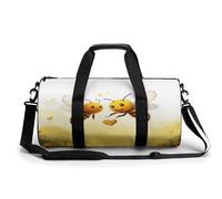 YJWANDO Sac de gym cylindrique, sac de fitness imprimé abeille amour, sac de sport, sac de sport, sac à main, sac de voyage, sac de sport, sac de voyage, 45 cm/22,9 cm, style, 45 cm/22,9 cm, moderne,