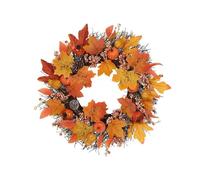 YJXKTAU Couronne d'automne sur la Porte Couronne de Citrouille Blanche Faite à la Main Renoncule Noël Maison Mariage Nouvel an Décoration Fleur Artificielle(40cm E)
