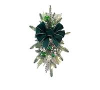 YJXKTAU Couronne de décoration d'escalier Noël DIY, Guirlande intérieure et extérieure, avec Accessoire, soirée(Green,2pcs)