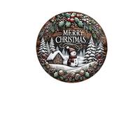 YJXKTAU Couronne de Noël 2D en Bois à Suspendre, Style rétro, Bonhomme de Neige, Jungle enneigée, Maison d'hiver, Noël, Nouvel an(1pc)