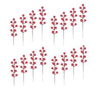 YJXKTAU Couronne de Noël DIY Plantes Vertes Fruits Rouges Décoration Murale Fleurs Branches de pin de Noël Fausses Fleurs Cadeau Fait Main Pack de matériel(A-20cm,20pcs)