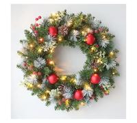 YJXKTAU Couronne de Noël Lumineuse de 50 cm, Guirlande Suspendue à Une Porte, en pin, for décoration d'intérieur, Fournitures de fête de Noël, Bonne année(Christmas Wreath,20cm)