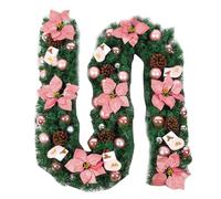 YJXKTAU Guirlande de Noël Artificielle 2,7 m, Sapin, rotin, Couronne cheminée, Ornements avec ou sans lumières LED, décorations for(08 Without LED)