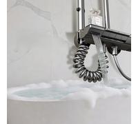 YJYAJIE Colonne de Douche avec Mitigeur, Système de Douche avec Tête de Douche Tête Carrée, Jet, Robinet de Baignoire et Pommeau de Douche avec Hauteur Réglable, Noir Gris