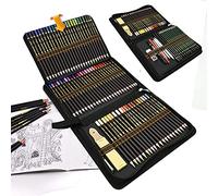 YJYHART Crayons de couleur de Dessin et Kit de Croquis Professionnels, set de 96pcs,Pochette avec zip Inclus Crayons Couleurs Crayon de Graphite Outils pour Dessiner,Idéal pour Adultes