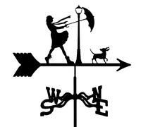 YJYJY Girouette décorative en métal pour Cour, avec Indication de Direction du Vent, Fixation sur Toit ; girouette rétro en Fer forgé pour Cour ; girouette créative en Fer forgé pour Cour.