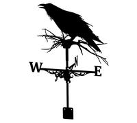 YJYJY Girouette en métal d'extérieur en Forme de Hibou, Style rétro, scène de Ferme, à Planter dans Le Jardin, indicateur de Direction du Vent, décoration de Jardin.