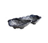 YJYJY Sauce Assiette à Trempette rétro et créative pour la Maison, à Deux Compartiments, pour Fruits, Repas froids et Desserts en céramique.